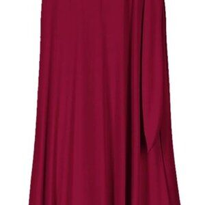 Women's Plus Size Maxi Dress Faux Wrap V-Neck 3/4 Sleeve Burgundy